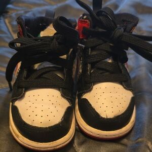 Jordan Kids Black and Red Sneakers